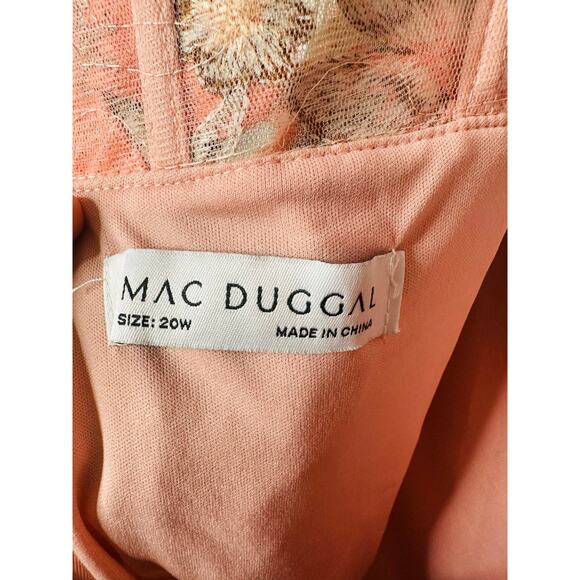 NWT MAC DUGGAL 68531 Pink Embroidered Floral V-Neck Fit Flare Evening Gown 20W - Picture 15 of 16
